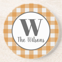 Orange White Buffalo Kariert Monogram