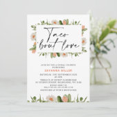 Orange White Cactus Taco 'bout Liebe Couples Dusch Einladung (Stehend Vorderseite)