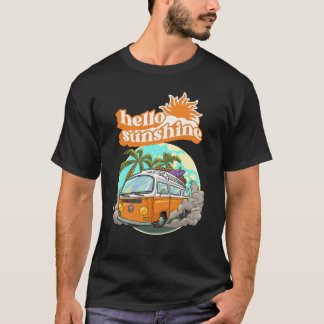 Orange White Cartoon Illustration Hello Sunshine T-Shirt