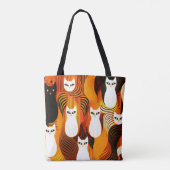Orange White Cat halloween Tasche (Rückseite)