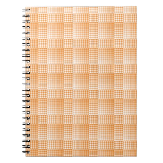 Orange White Checker Abstract Pattern Notizblock (Vorderseite)