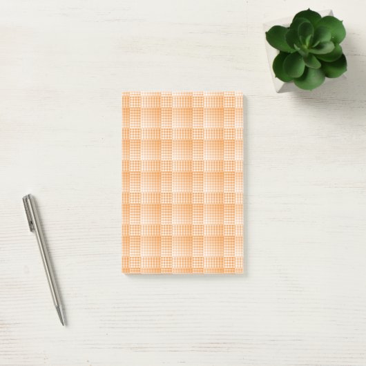 Orange White Checker Abstract Pattern Post-it Klebezettel (Büro)