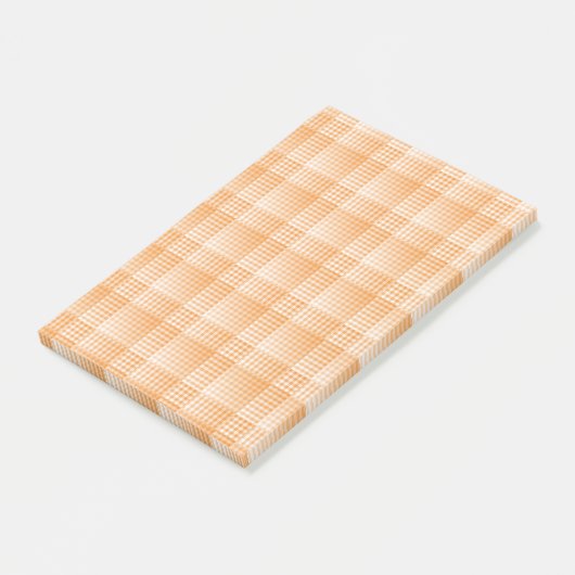Orange White Checker Abstract Pattern Post-it Klebezettel (angewinkelt)