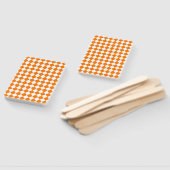 Orange White Checker Diamond Pattern Fächer (Non-assembled)