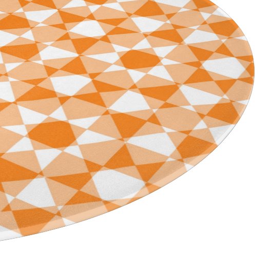 Orange White Checker Diamond Plaid Pattern Schneidebrett (Ecke)