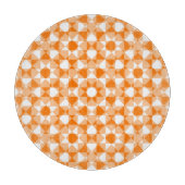 Orange White Checker Diamond Plaid Pattern Schneidebrett (Vorderseite)