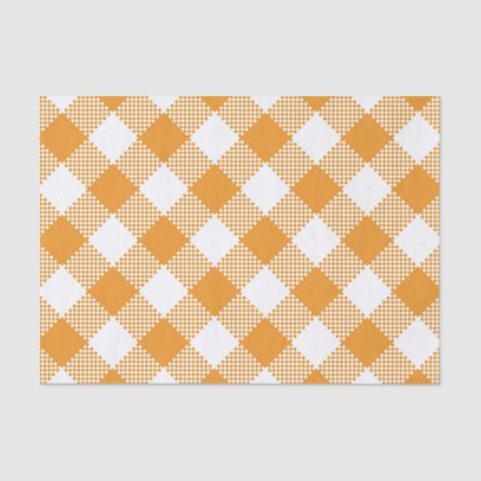 ORANGE & WHITE CHECKERED KARIERT PATTER SEIDENPAPIER (Vorderseite)