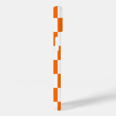 Orange White Checkered Karo Muster iPhone Case (Rückseite / Rechts)