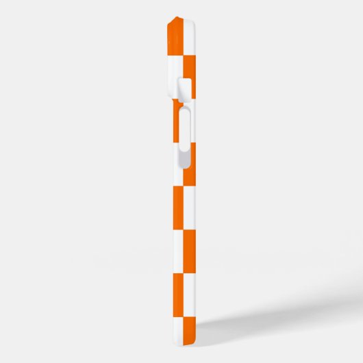 Orange White Checkered Karo Muster iPhone Case (Rückseite / Links)