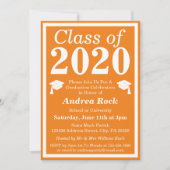 Orange White Class 2024 Abschluss Foto Einladung (Vorderseite)