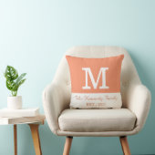 Orange White ColorBlock Reversible Family Monogram Kissen (Stuhl )