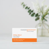 Orange & White Corporate Business Card Visitenkarte (Stehend Vorderseite)