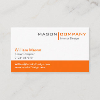 Orange & White Corporate Business Card Visitenkarte