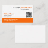 Orange & White Corporate Business Card Visitenkarte (Vorne/Hinten)