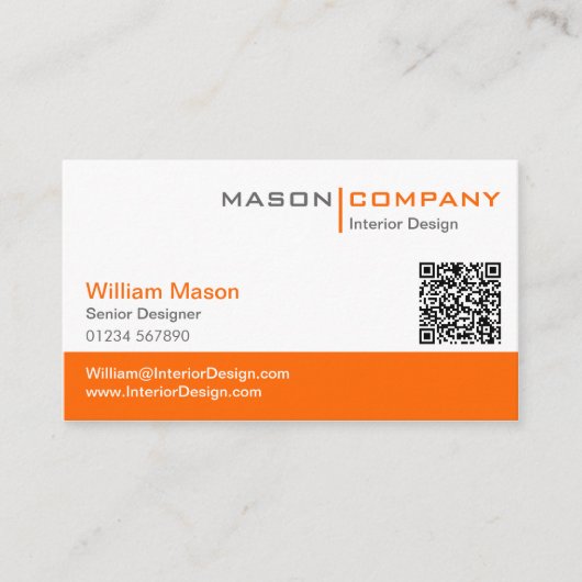 Orange & White Corporate Business Card Visitenkarte (Vorderseite)