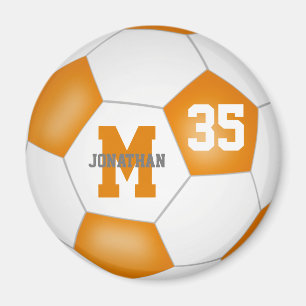 orange white custom soccer team colors party gifts magnet