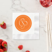 Orange/White Dot Monogramm Serviette (Beispiel)