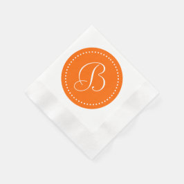 Orange/White Dot Monogramm Serviette