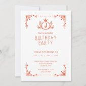 Orange & White Fall Einladung zum Geburtstag (Vorderseite)