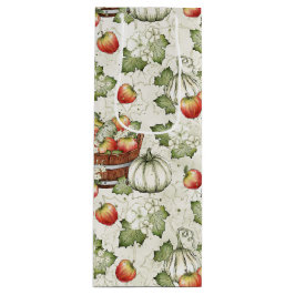 ORANGE WHITE FALL PUMPKINS GESCHENKTÜTE FÜR WEINFLASCHEN