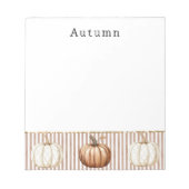 Orange White Fall Pumpkins personalisiert Notizblock (Vorderseite)