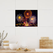 Orange & White Fireworks Poster (Küche)