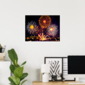 Orange & White Fireworks Poster (Heimbüro)