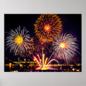 Orange & White Fireworks Poster (Vorne)