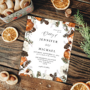 Orange & White Floral Rustic Wedding Budget Flyer