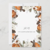 Orange & White Floral Rustic Wedding Einladung (Rückseite)