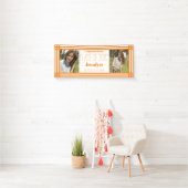 Orange White Geometric Zwei-Foto-Abschluss Banner (Insitu)
