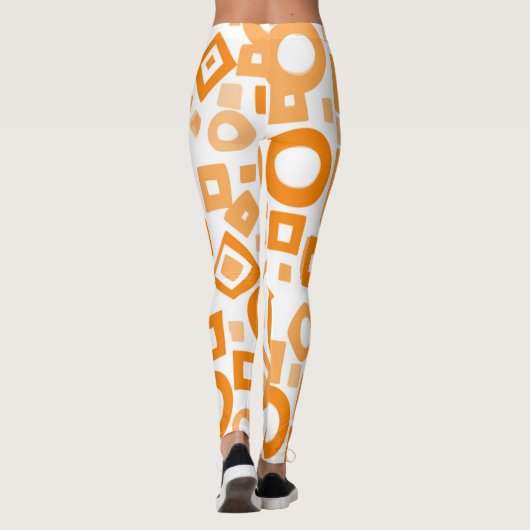 Orange White GeometryLeggings Leggings (Rückseite)