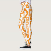 Orange White GeometryLeggings Leggings (Links)