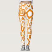Orange White GeometryLeggings Leggings (Vorderseite)