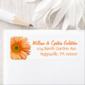 Orange & White Gerbera Daisy Custom Address Label (Insitu)