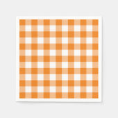 Orange White Gingham Karo Pattern Serviette (Vorderseite)