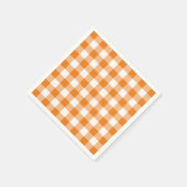 Orange White Gingham Karo Pattern Serviette (Ecke)