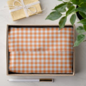 Orange & White Gingham Musterpapier Seidenpapier (Geschenk)
