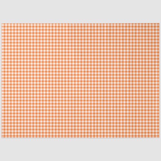 Orange & White Gingham Musterpapier Seidenpapier (Vorderseite)