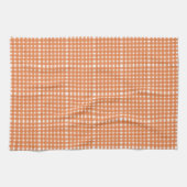 Orange White Gingham Pattern Geschirrtuch (Horizontal)