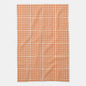 Orange White Gingham Pattern Geschirrtuch (Vertikal)