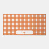 Orange White Gingham Pattern Schreibtischunterlage (Vorderseite)