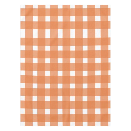 Orange White Gingham Pattern Tischdecke (Vorderseite)