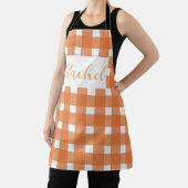 Orange White Gingham Personalisiert Schürze (InSitu)