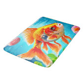 Orange White Goldfish Badematte (Schrägansicht)