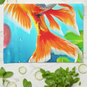 Orange White Goldfish Geschirrtuch (Gefaltet)