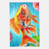 Orange White Goldfish Geschirrtuch (Vertikal)