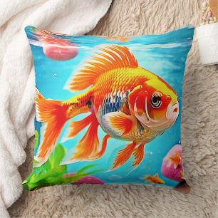 Orange White Goldfish Kissen