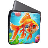 Orange White Goldfish Laptopschutzhülle (Vorne Rechts)