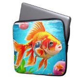 Orange White Goldfish Laptopschutzhülle (Vorderseite Links)